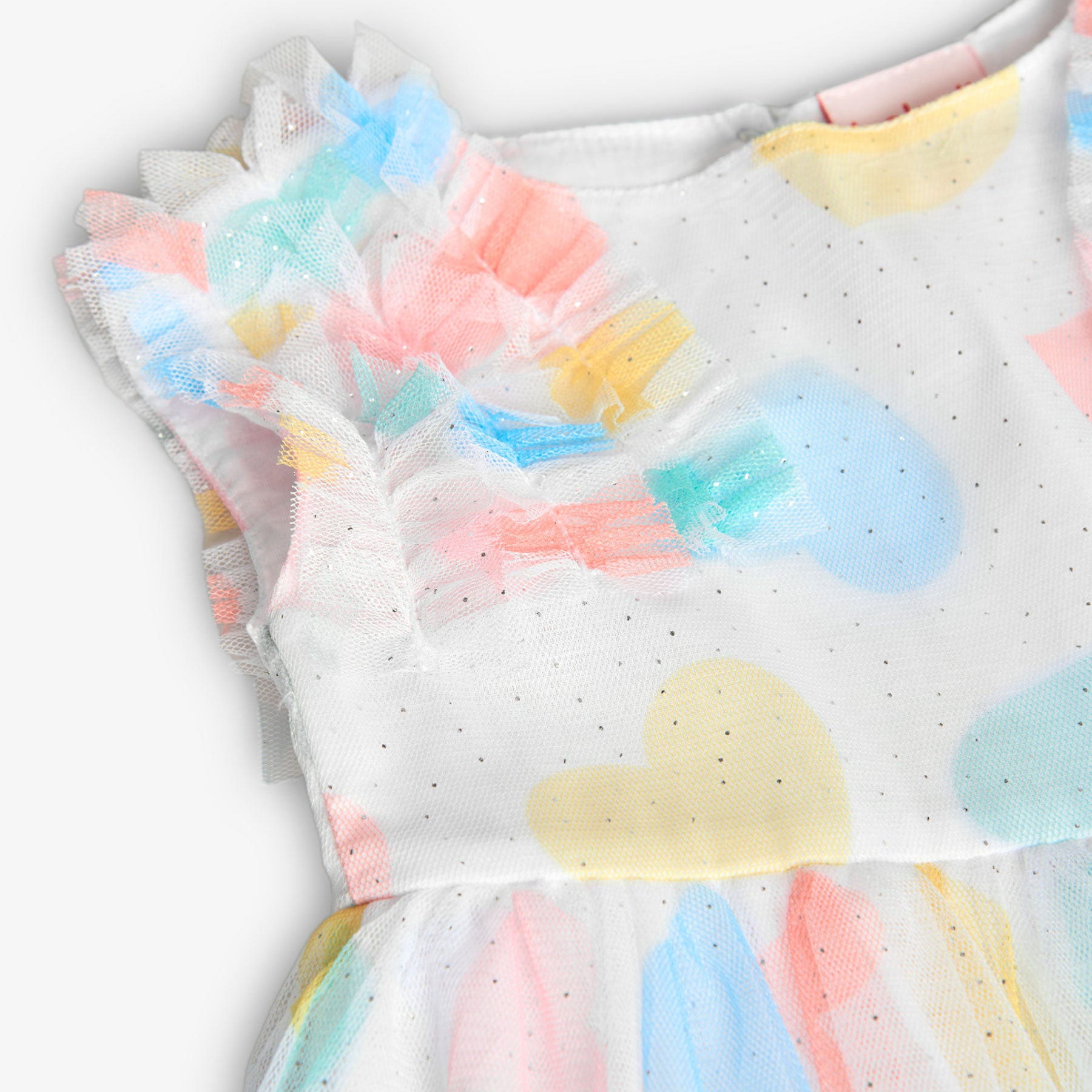 Tulle dress with heart print