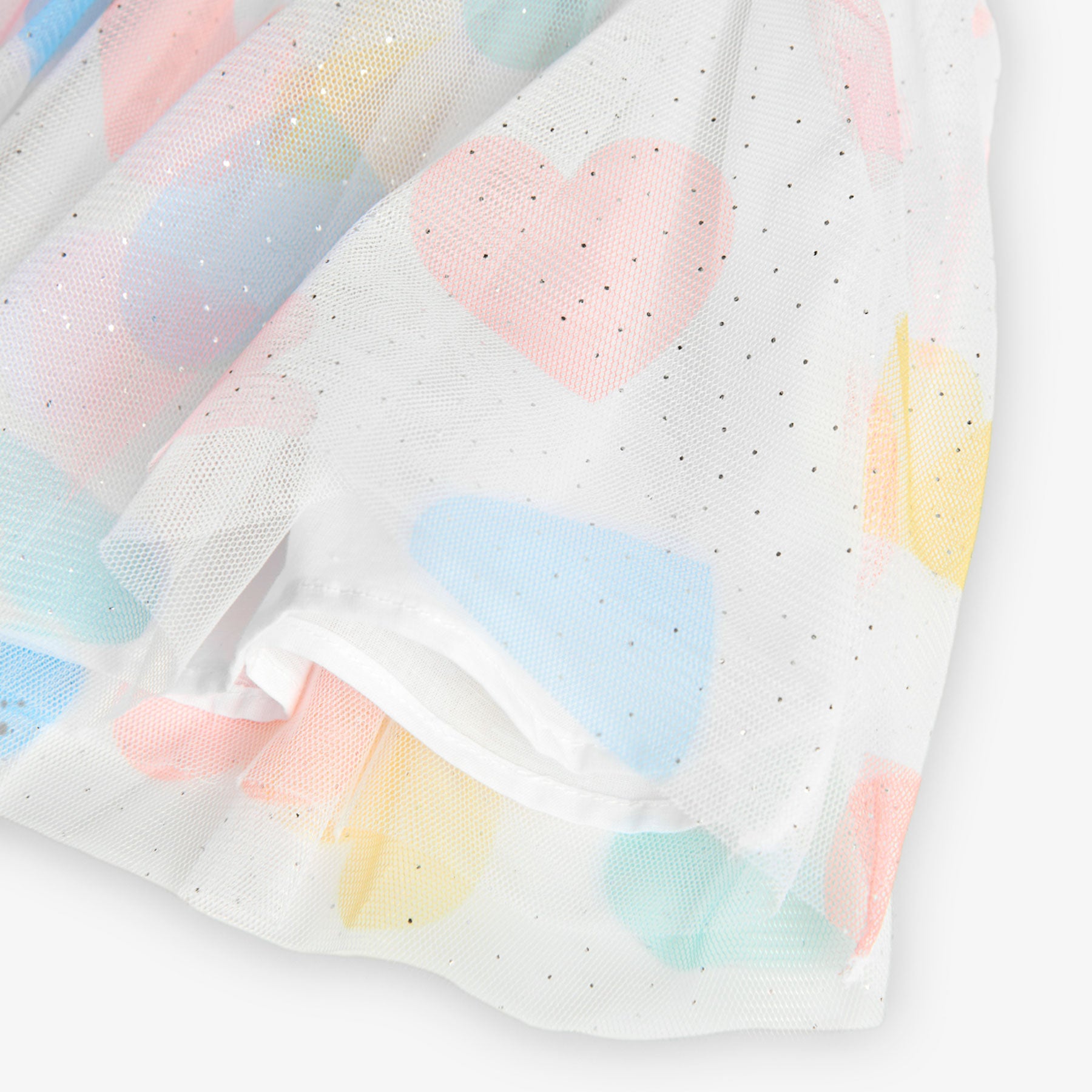 Tulle dress with heart print