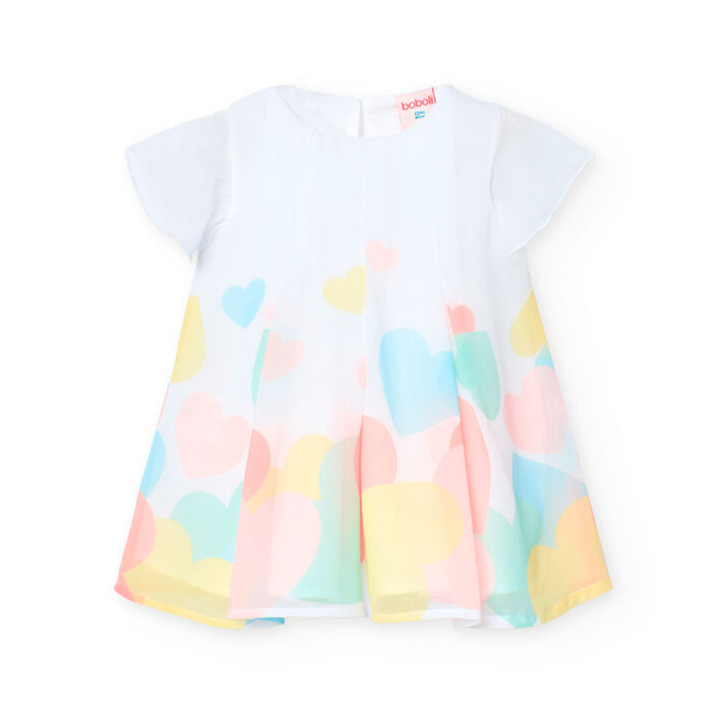 Chiffon dress in white