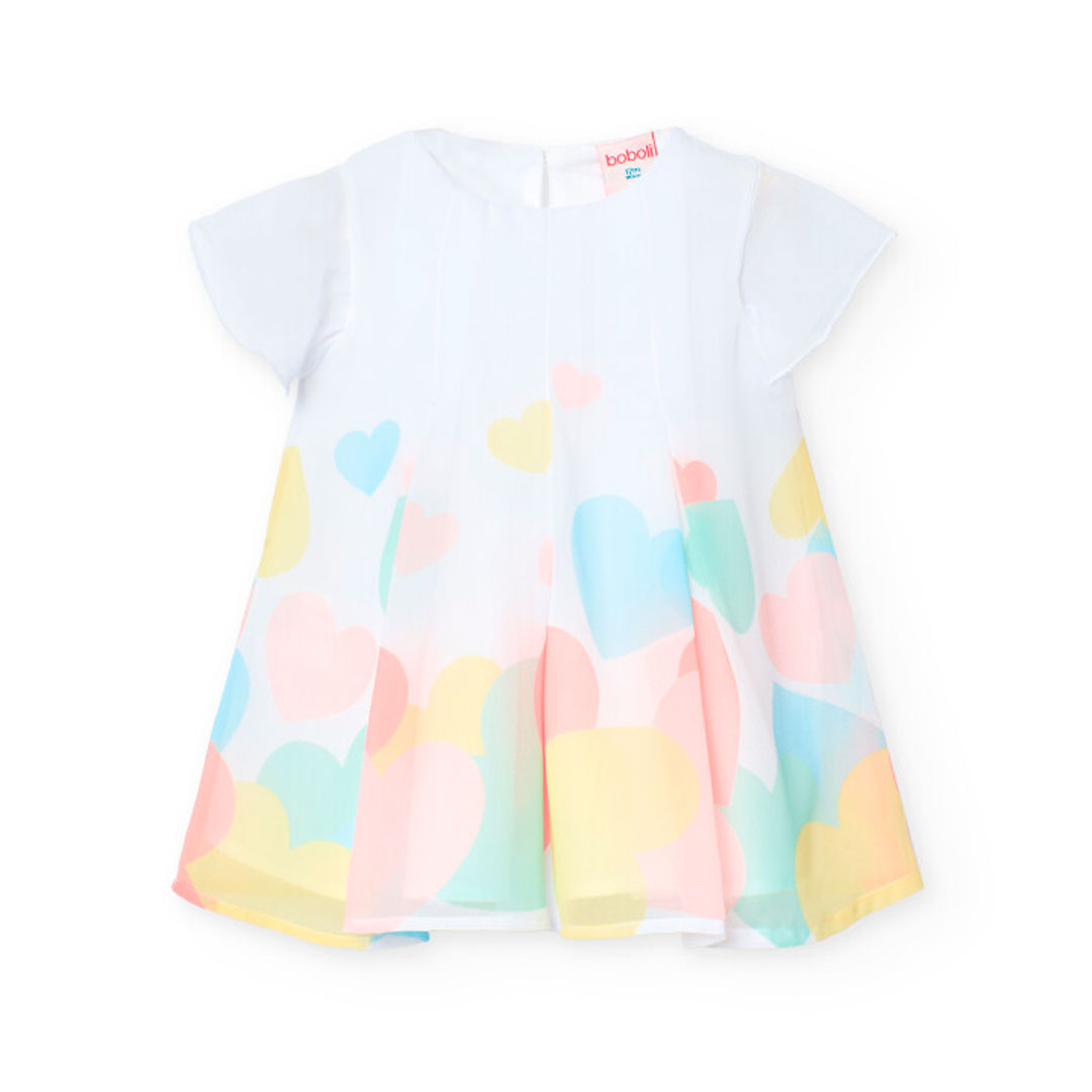 Chiffon dress in white My Store