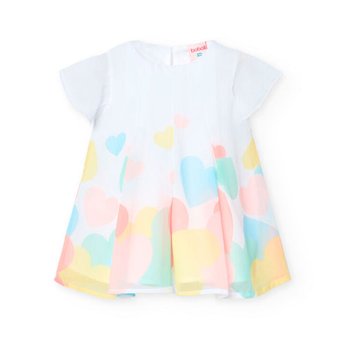 Chiffon dress in white