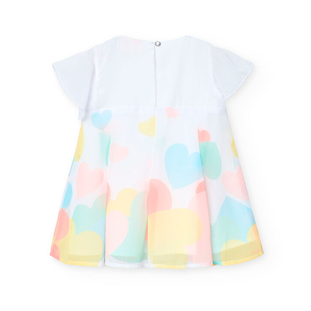 Chiffon dress in white