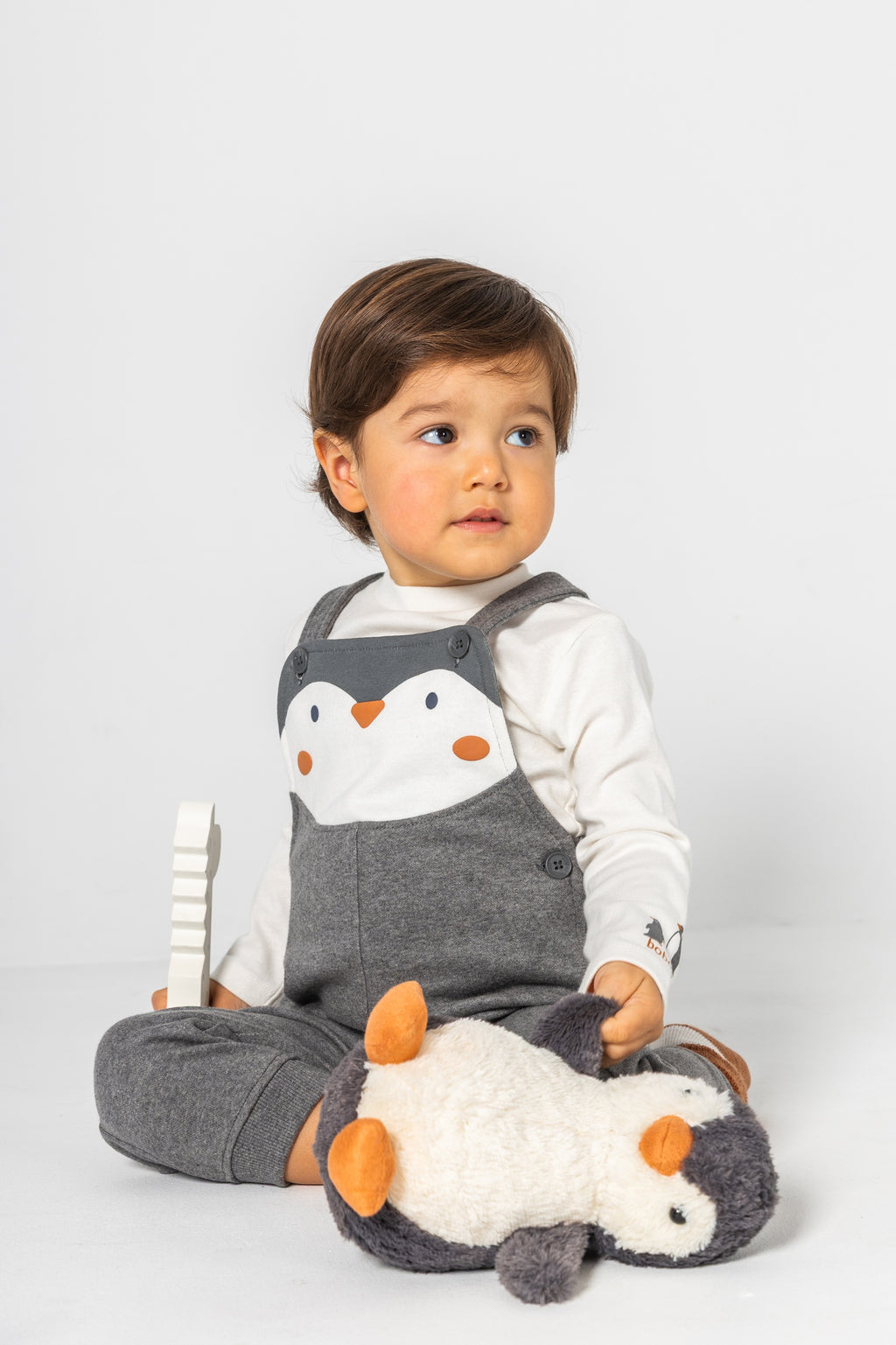 Baby Boy Penguin Overall Set
