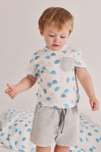 Baby Boys Elephant T-Shirt & Striped Shorts Set