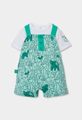 Baby Boys Green Tiger Overall Set