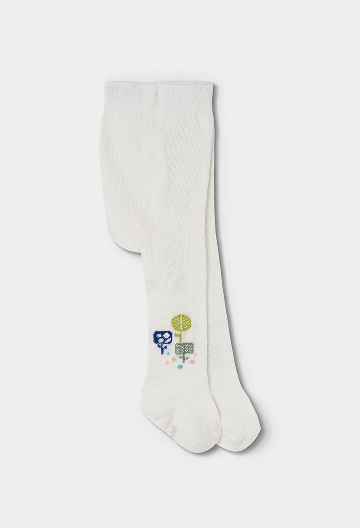 Baby Girl White Tree Tights