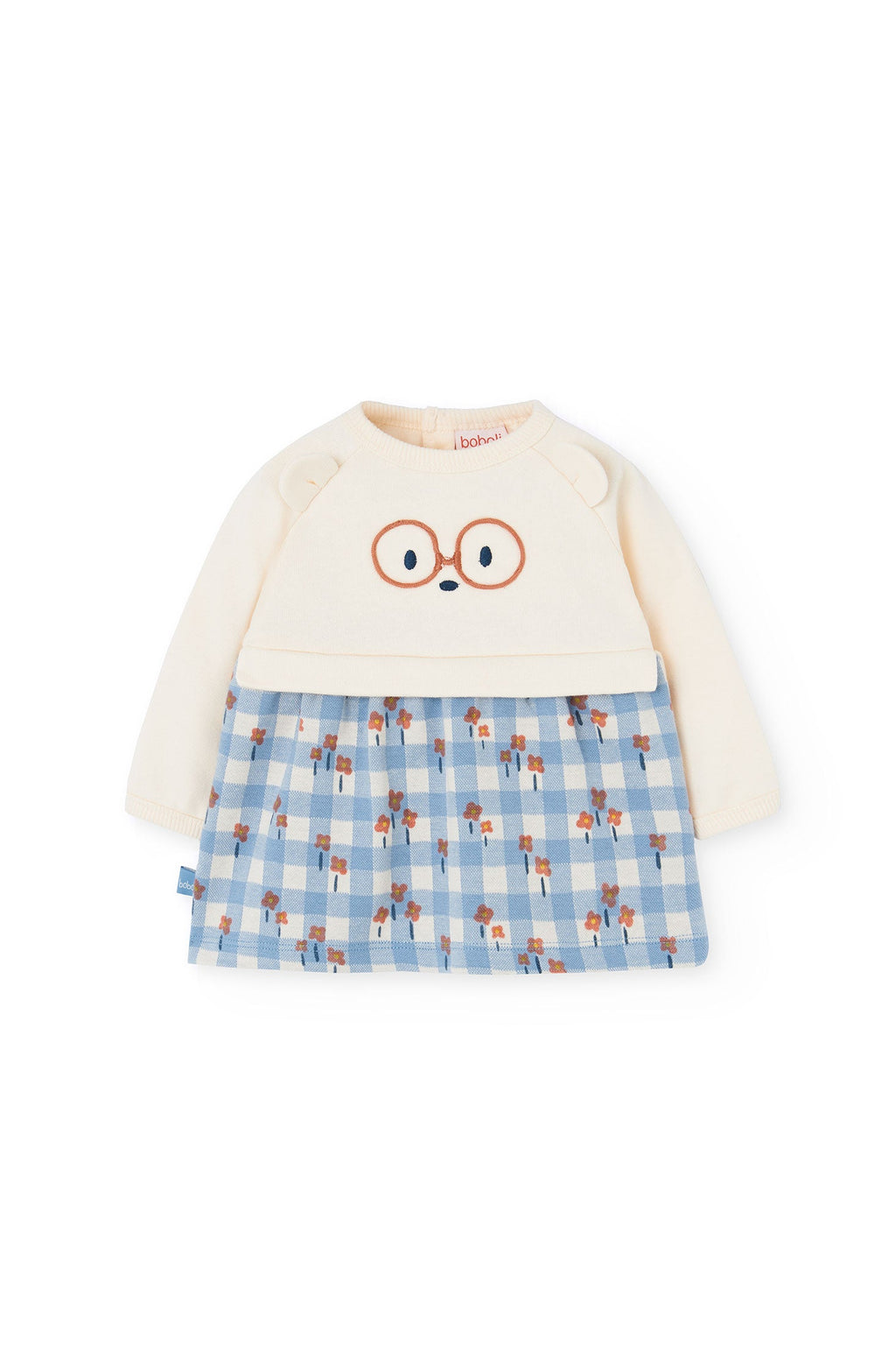 Baby Girl Fleece Dress Square Pattern Boboli