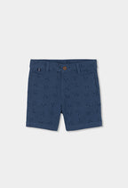 Boys Blue Cotton Shorts with Nautical Print