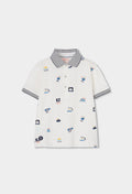 Boy Cotton Polo and Striped Shorts Set