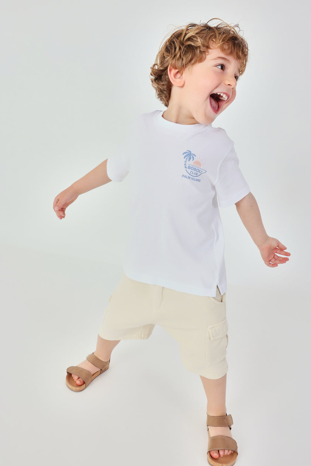 Boys Super Soft Beige Cotton Shorts
