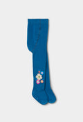 Girls Blue Floral Tights