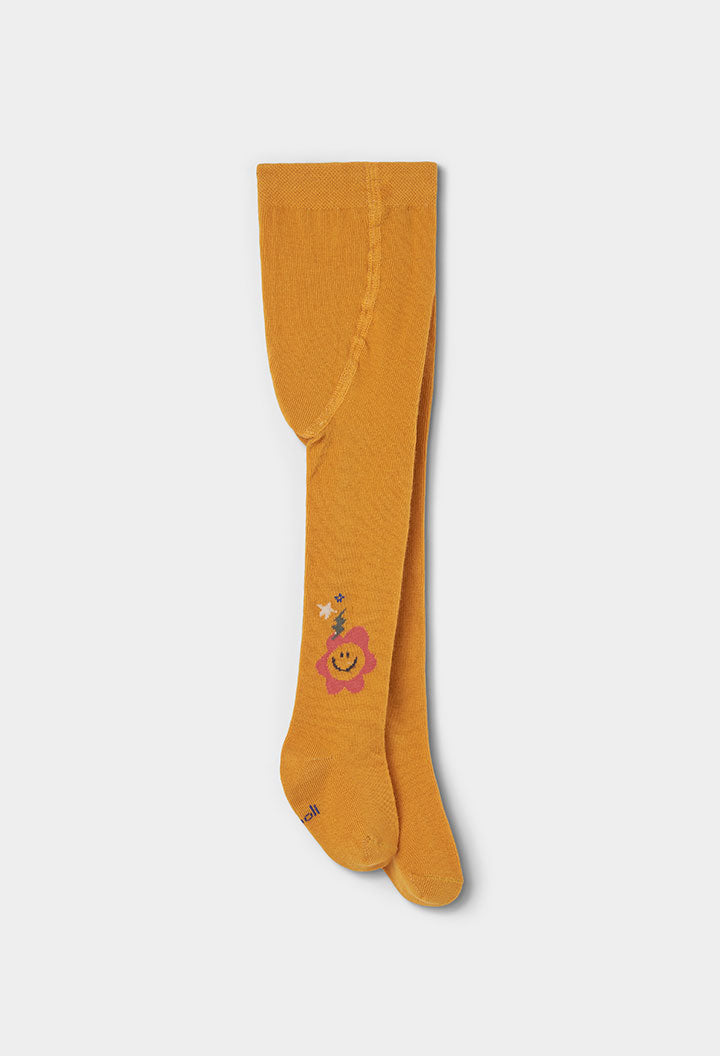 Girls Mustard Cotton Tights