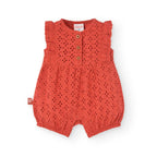 Orange embroidered romper My Store