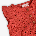 Orange embroidered romper My Store