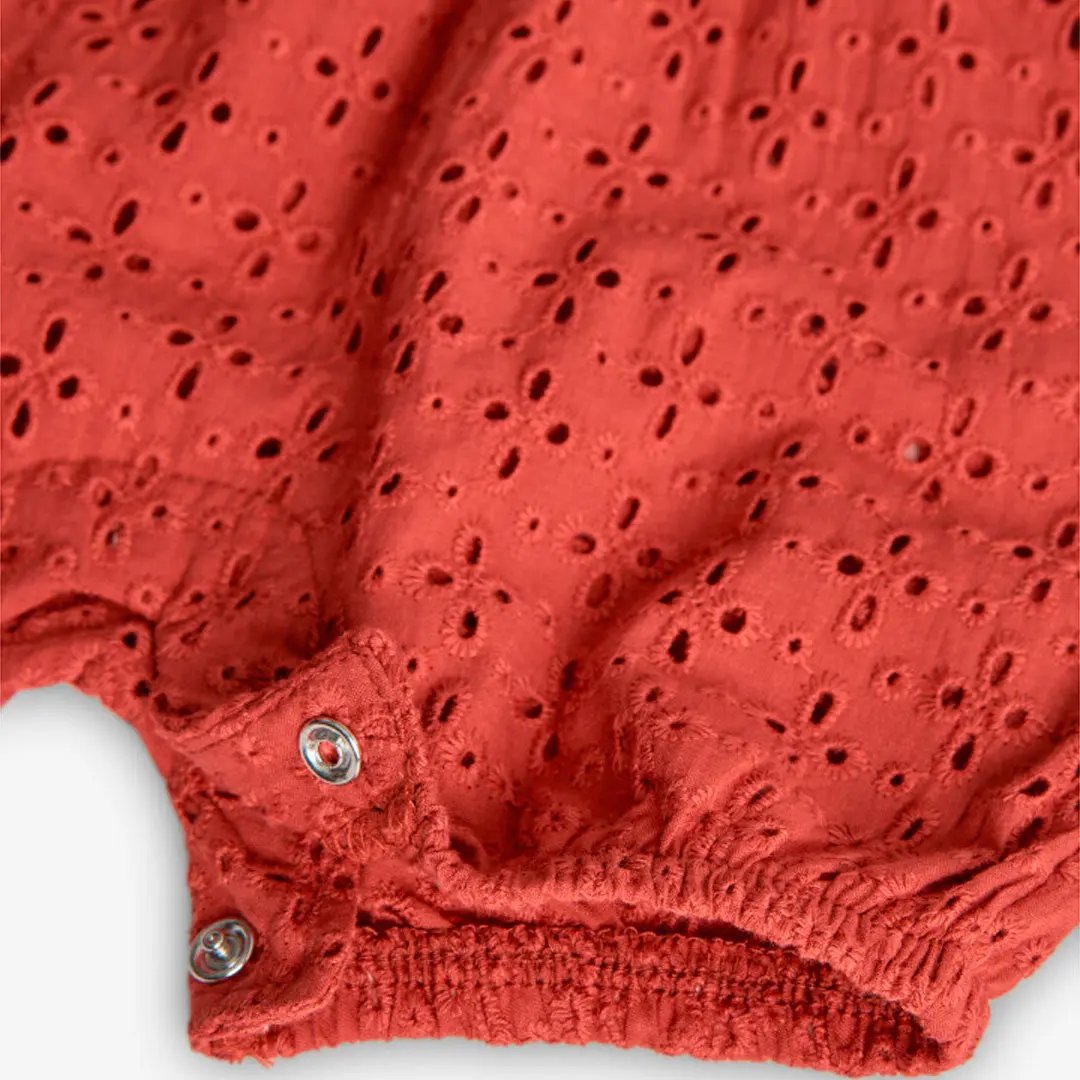 Orange embroidered romper My Store