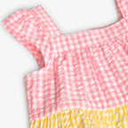 Poplin dress with a multi-colored checkered design My Store