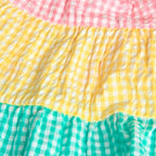 Poplin dress with a multi-colored checkered design My Store