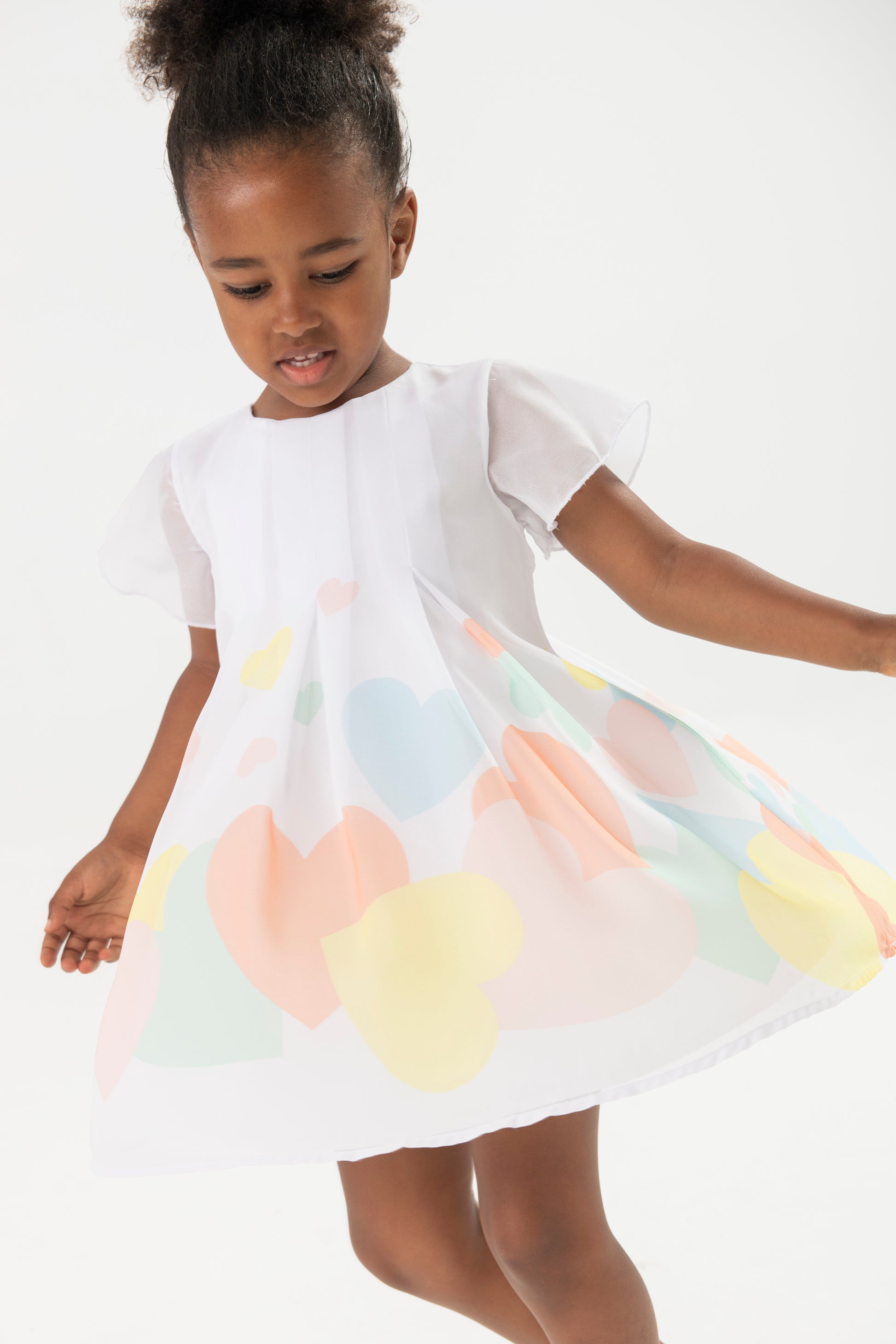 Chiffon dress in white
