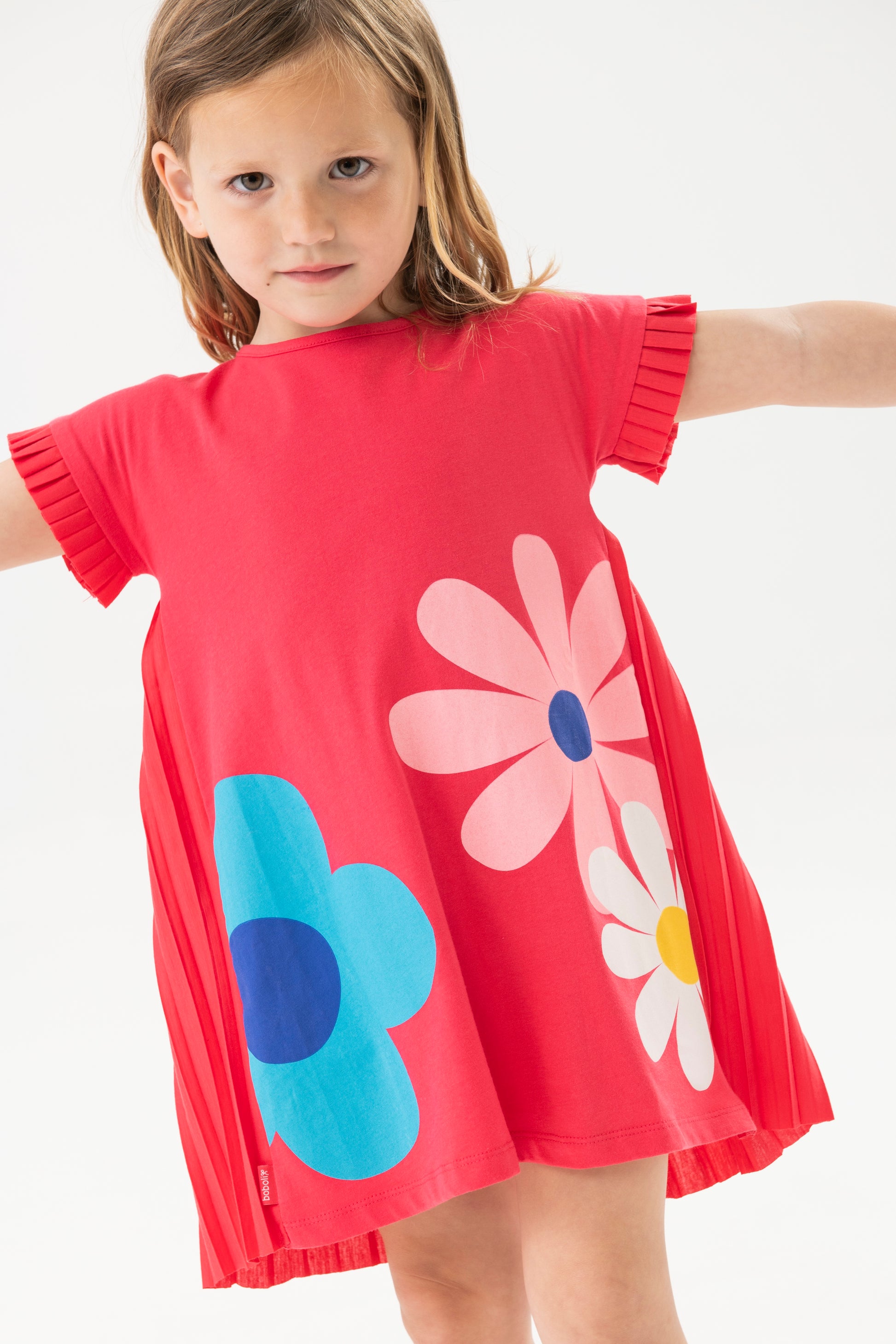 Knitted dress with floral design