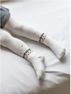 Baby Girl Thick Tights White with Grey Me Turn