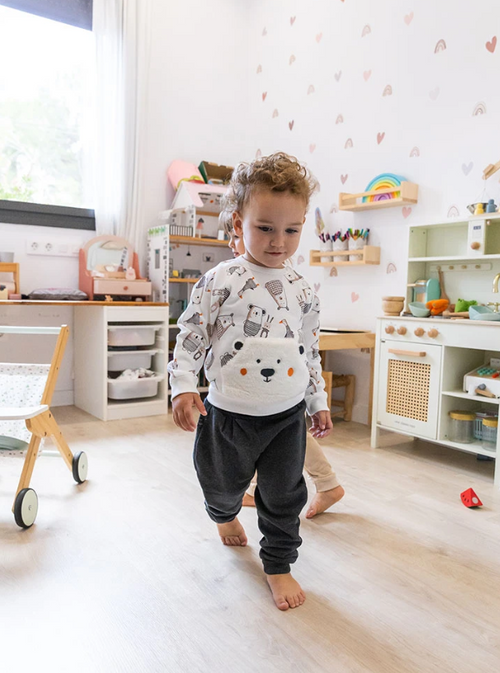 Baby Boy Bear Sweatshirt and Pants Set Me Turn