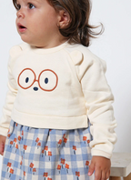 Baby Girl Fleece Dress Square Pattern Boboli